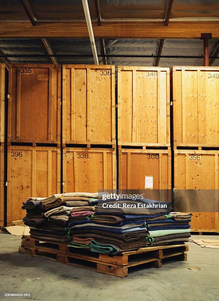 Storage Containers And Blankets In Warehouse High-Res Stock Photo - Getty  Images