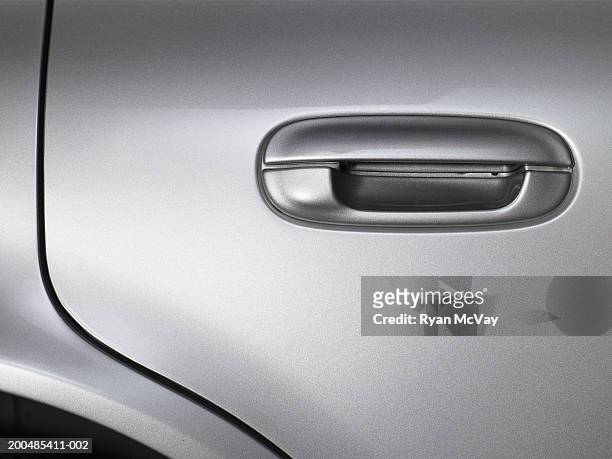 handle on exterior of car door, close-up - bildörr bildbanksfoton och bilder