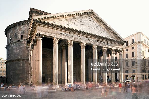 italy, lazio, rome, pantheon (long exposure) - panthéon photos et images de collection