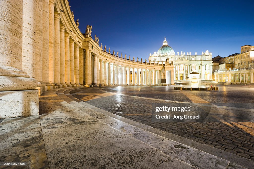 Italy, Rome, Vatican City, Saint Peter's Square, night