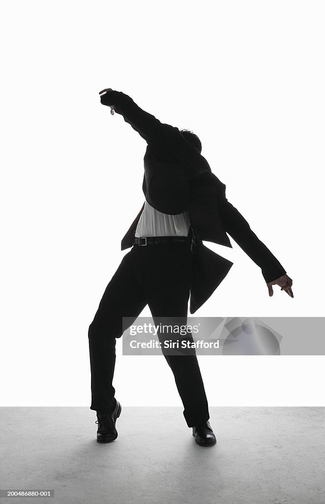 Businessman flailing in air