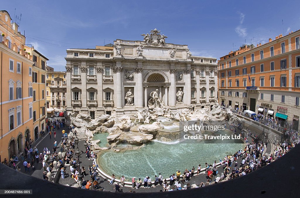 Italy, Lazio, Rome, Trevi Fountain, elevated view