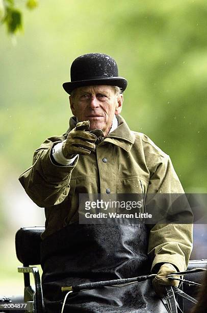 The Duke of Edinburgh at the dressage event of the International Grand Prix in the Royal Windsor Horse Show on May 16, 2003 at Home Park, Windsor...
