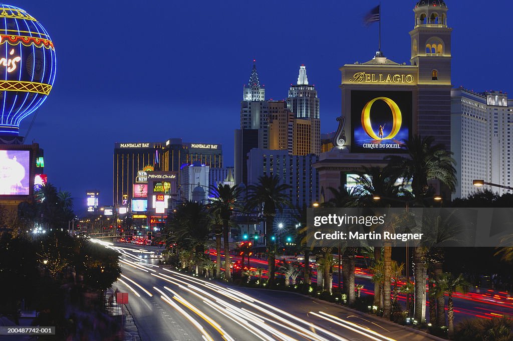 USA, Nevada, Las Vegas, the Strip at dusk