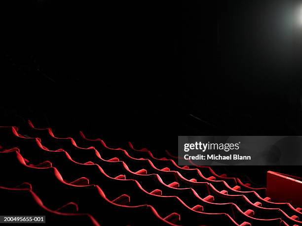 rows of empty red cinema seats - empty seat bildbanksfoton och bilder