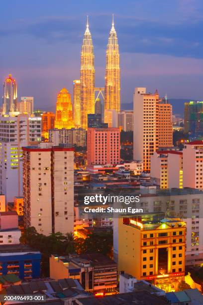 Malaysia Kuala Lumpur Elevated View Dusk June 2006 High-Res Stock