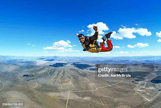 man skydiving, portrait - skydiving stock pictures, royalty-free photos & images