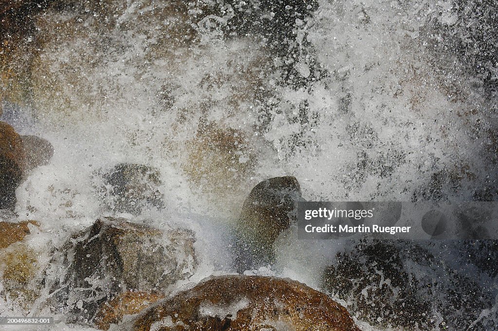 Waterfall Splashing On Rocks Closeup High-Res Stock Photo - Getty Images