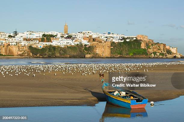 morocco, rabat, kasbah des oudaias, oued bou regreg river - rabatt stock pictures, royalty-free photos & images