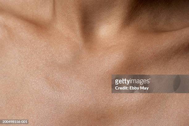 decollete of woman, close up - skin stock pictures, royalty-free photos & images