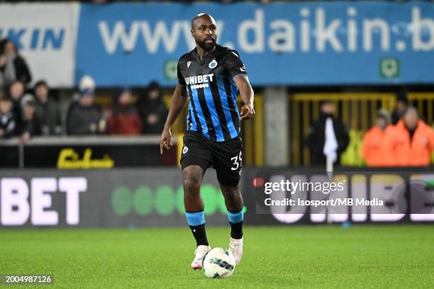 Eder Balanta of Club Brugge pictured in action with the ball during a football game between Club Brugge and Royale Union Saint-Gilloise in the first...