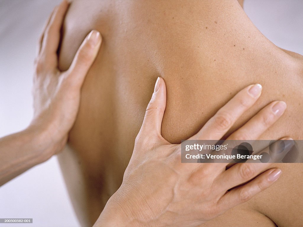 Man receiving massage, close up