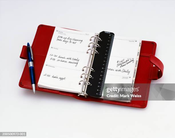 open appointment book - agenda pessoal imagens e fotografias de stock