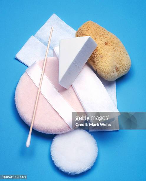 beauty sponges, puffs and applicators - powder puff stock pictures, royalty-free photos & images