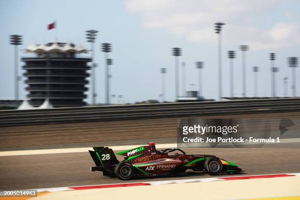 Joshua Dufek of Austria and PHM AIX Racing drives on track during day two of Formula 3 Testing at Bahrain International Circuit on February 12, 2024...