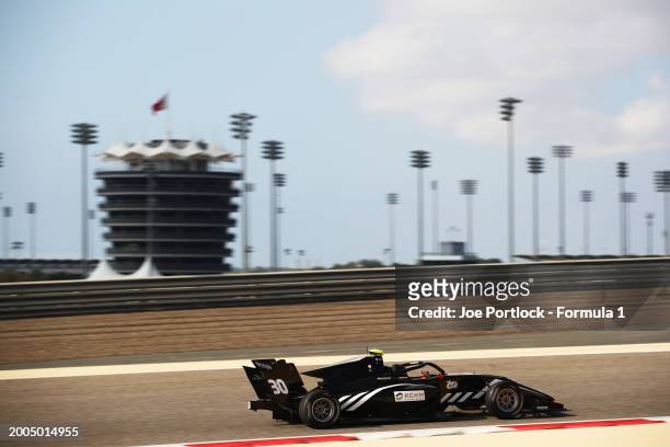 Piotr Wisnicki of Poland and Rodin Motorsport drives on track during day two of Formula 3 Testing at Bahrain International Circuit on February 12,...