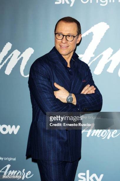 Stefano Accorsi attends the photocall for "Un Amore" at Cinema Barberini on February 12, 2024 in Rome, Italy.