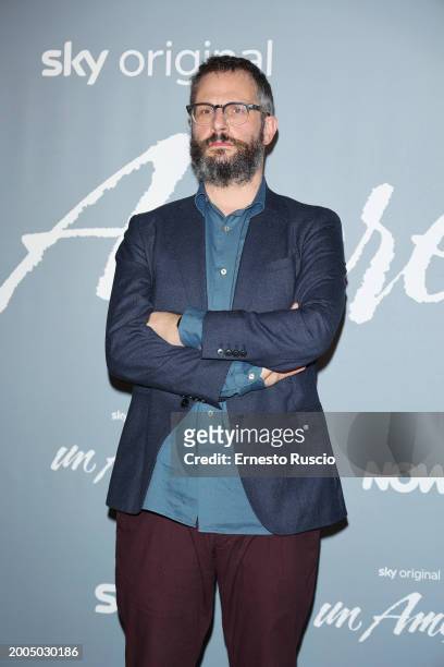 Director Francesco Lagi attends the photocall for "Un Amore" at Cinema Barberini on February 12, 2024 in Rome, Italy.