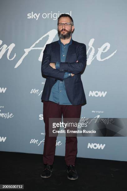 Director Francesco Lagi attends the photocall for "Un Amore" at Cinema Barberini on February 12, 2024 in Rome, Italy.
