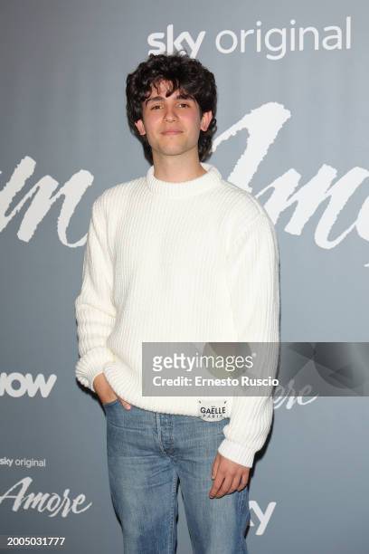 Luca Santoro attends the photocall for "Un Amore" at Cinema Barberini on February 12, 2024 in Rome, Italy.