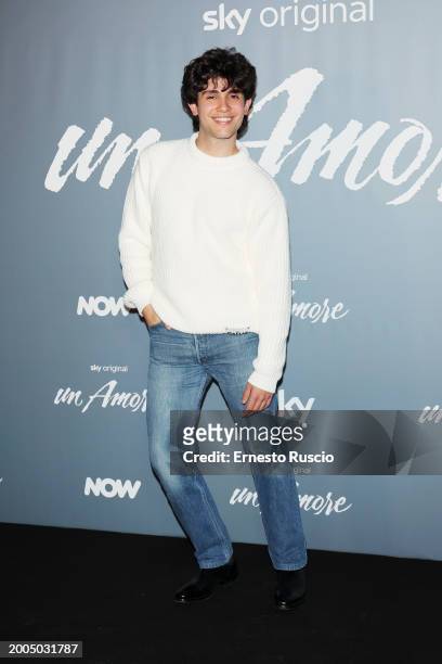 Luca Santoro attends the photocall for "Un Amore" at Cinema Barberini on February 12, 2024 in Rome, Italy.
