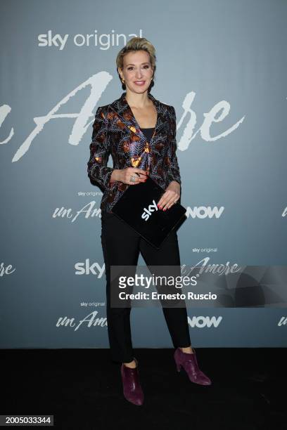 Lavinia Spingardi attends the photocall for "Un Amore" at Cinema Barberini on February 12, 2024 in Rome, Italy.