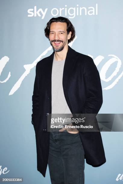 Alessandro Tedeschi attends the photocall for "Un Amore" at Cinema Barberini on February 12, 2024 in Rome, Italy.