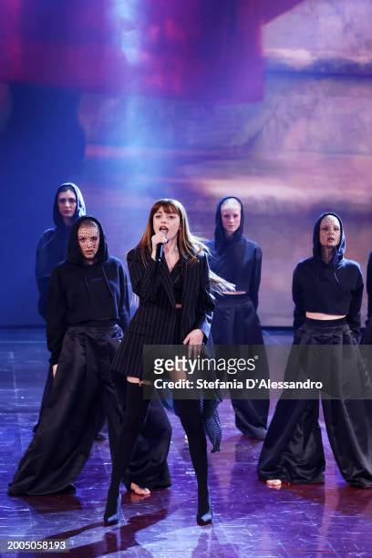 Annalisa attends the "Che Tempo Che Fa" TV Show on February 11, 2024 in Milan, Italy.