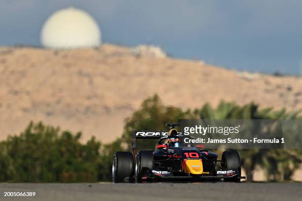 Oliver Goethe of Germany and Campos Racing drives on track during day two of Formula 3 Testing at Bahrain International Circuit on February 12, 2024...