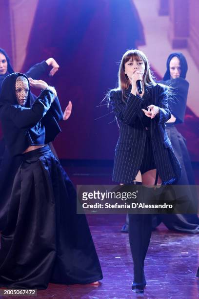 Annalisa attends the "Che Tempo Che Fa" TV Show on February 11, 2024 in Milan, Italy.