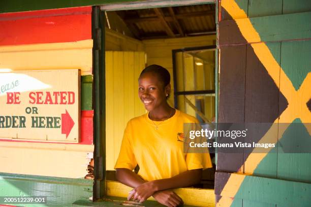 restaurant hostess, portrait - jamaican ethnicity stock pictures, royalty-free photos & images