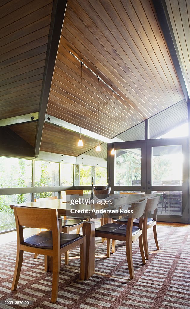 Dining table in dining room