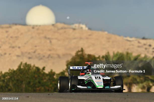 Matias Zagazeta of Peru and Jenzer Motorsport drives on track during day two of Formula 3 Testing at Bahrain International Circuit on February 12,...