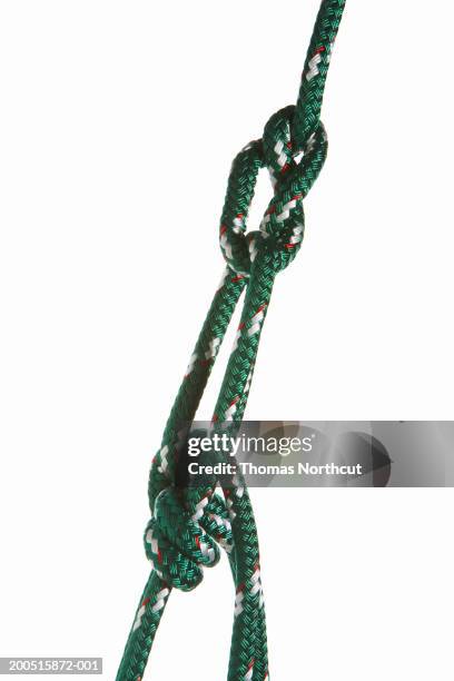 trucker's hitch knot in rope - tied knot stock pictures, royalty-free photos & images