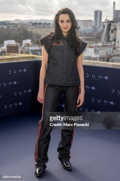 Souheila Yacoub attends the "Dune 2" Photocall at Shangri La Hotel on February 12, 2024 in Paris, France.