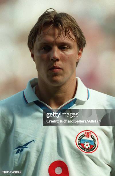 June 19: Igor Kolyvanov of Russia portrait before the UEFA Euro 1996 Group C match between Russia and Czech Republic at Anfield on June 19, 1996 in...