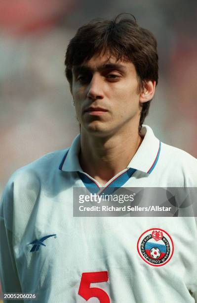 June 19: Vladislav Radimov of Russia portrait before the UEFA Euro 1996 Group C match between Russia and Czech Republic at Anfield on June 19, 1996...