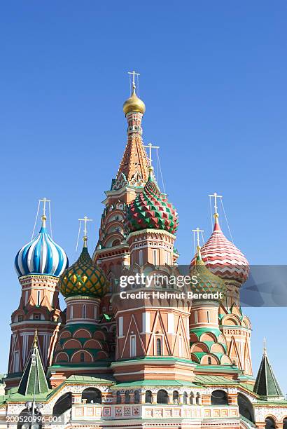 russia, moscow, red square, st basil's cathedral exterior - government authority stock pictures, royalty-free photos & images