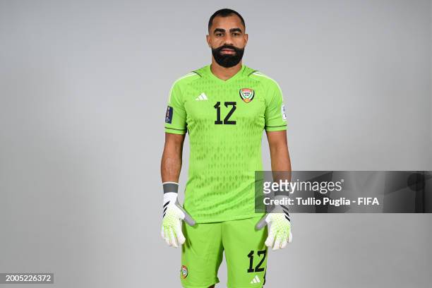 Humaid Jamal of United Arab Emirates poses for a photo during the FIFA Beach Soccer World Cup UAE 2024 portrait shoot on February 12, 2024 in Dubai,...