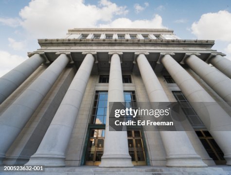 USA, California, San Francisco, Federal Reserve Bank, low angle view with wide-angle lens