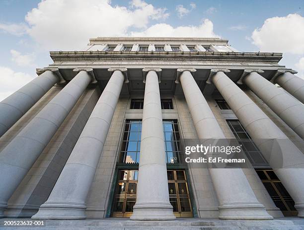 usa, california, san francisco, federal reserve bank, low angle view with wide-angle lens - central bank stock pictures, royalty-free photos & images