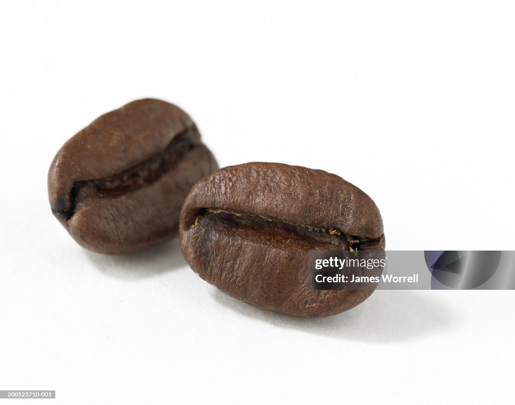 Coffee beans, white background