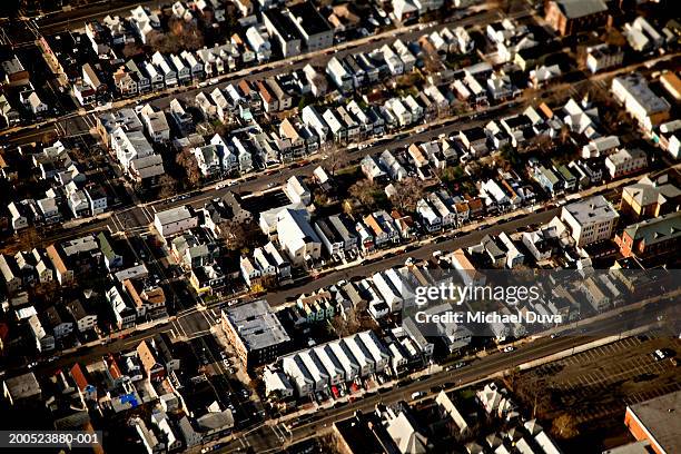 streets of houses, aerial view - newark new jersey neighborhood stock pictures, royalty-free photos & images