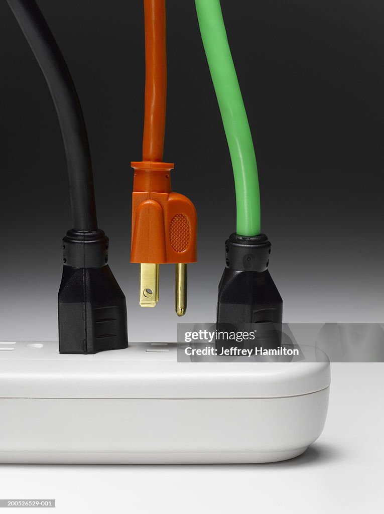 Extension Connection Extension Cords Plugged Into Extension Socket One About To Connect High ...