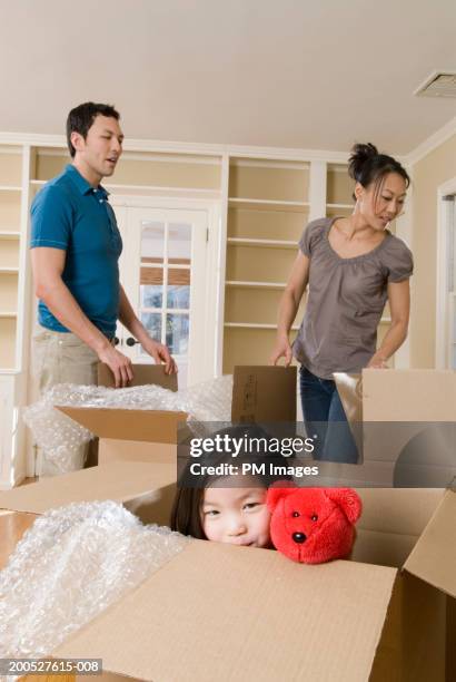 Hiding In Box Hiding In The Box Head Girl Photos and Premium High Res Pictures ...