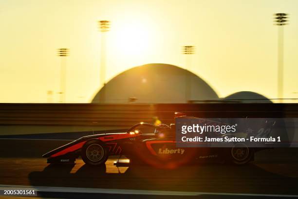 Tommy Smith of Australia and Van Amersfoort Racing drives on track during day two of Formula 3 Testing at Bahrain International Circuit on February...