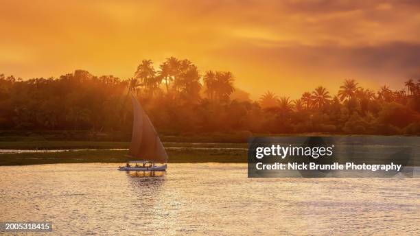 felucca, luxor, egypt. - nile river stock pictures, royalty-free photos & images