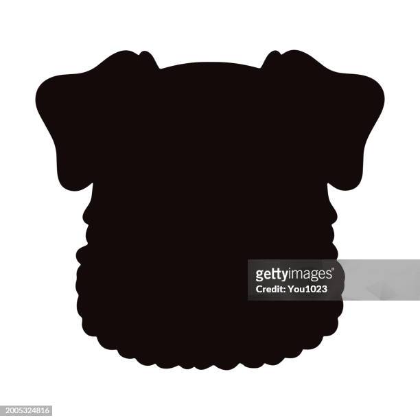 simple cute silhouette miniature schnauzer head