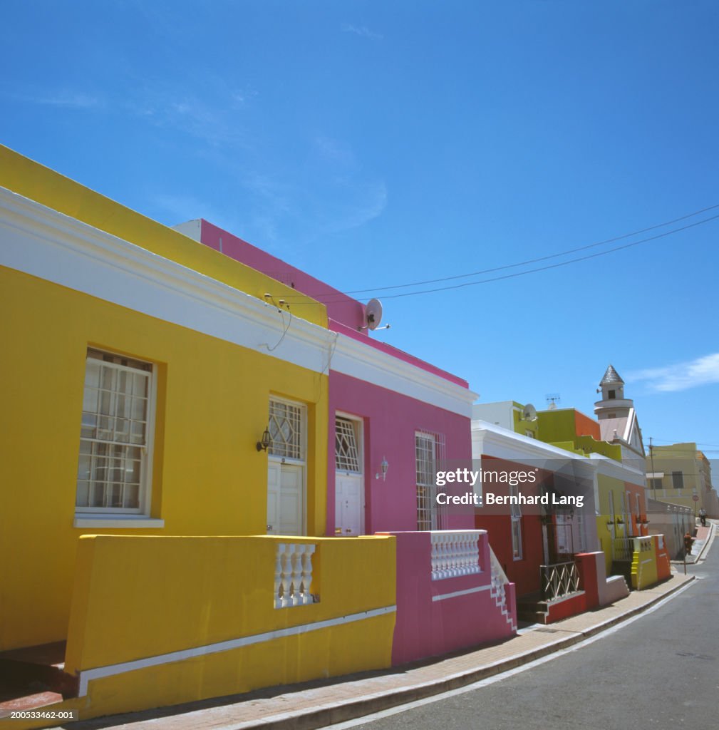 South Africa, Capetown, Bo-Kaap Quarter, houses and street