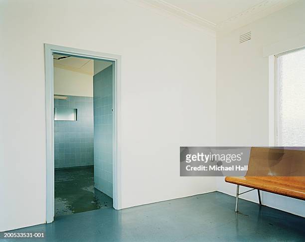 doorway to lavatories in station waiting room - bathroom wall stock pictures, royalty-free photos & images